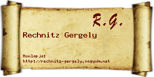 Rechnitz Gergely névjegykártya